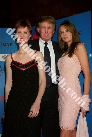 Donald Trump with Cynthia Nixon and Melanis 1999, NY.jpg